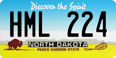 ND license plate HML224