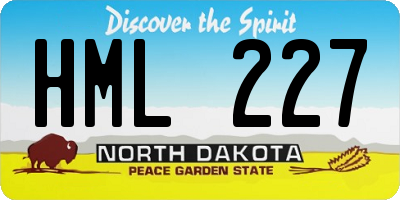 ND license plate HML227