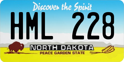 ND license plate HML228