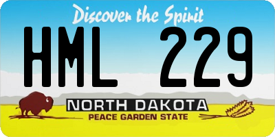ND license plate HML229
