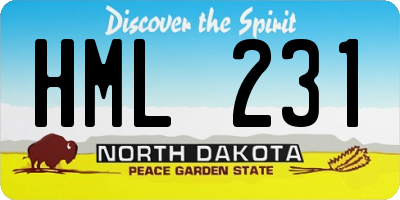 ND license plate HML231