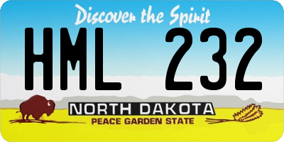 ND license plate HML232