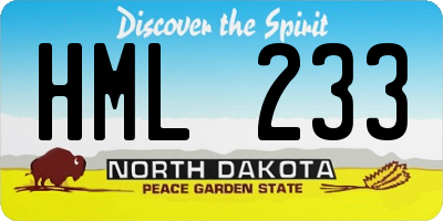 ND license plate HML233