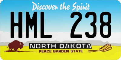 ND license plate HML238