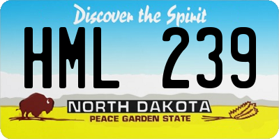 ND license plate HML239