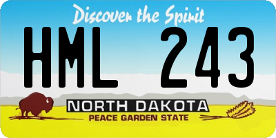 ND license plate HML243