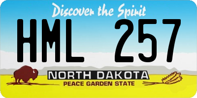 ND license plate HML257