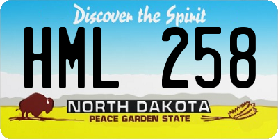 ND license plate HML258