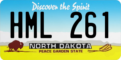 ND license plate HML261