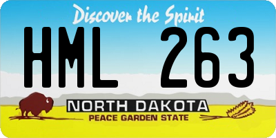 ND license plate HML263