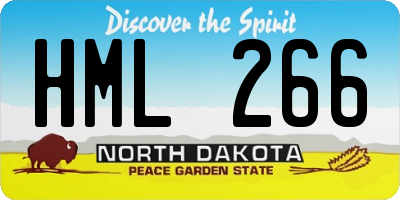 ND license plate HML266