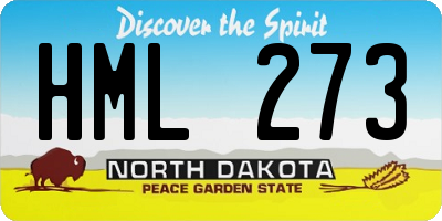 ND license plate HML273