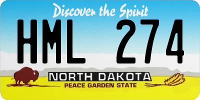 ND license plate HML274