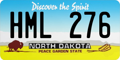 ND license plate HML276