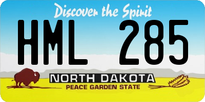 ND license plate HML285