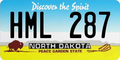 ND license plate HML287