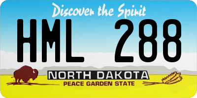 ND license plate HML288