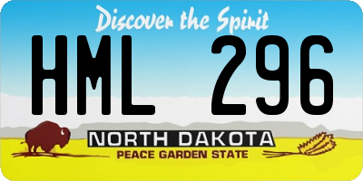 ND license plate HML296