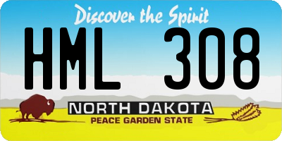 ND license plate HML308