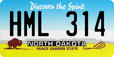 ND license plate HML314