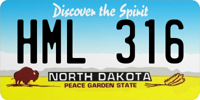 ND license plate HML316