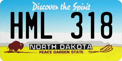ND license plate HML318