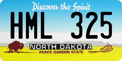 ND license plate HML325