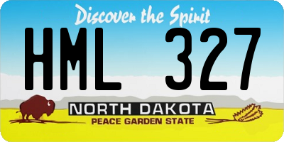 ND license plate HML327