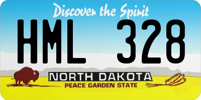 ND license plate HML328