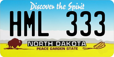 ND license plate HML333