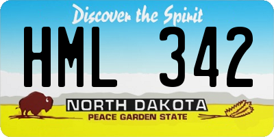 ND license plate HML342
