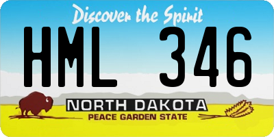 ND license plate HML346