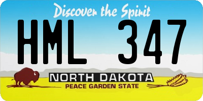 ND license plate HML347