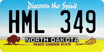 ND license plate HML349
