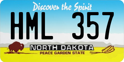 ND license plate HML357