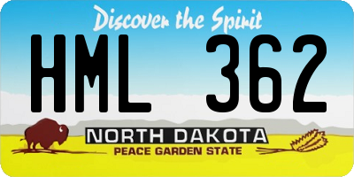 ND license plate HML362