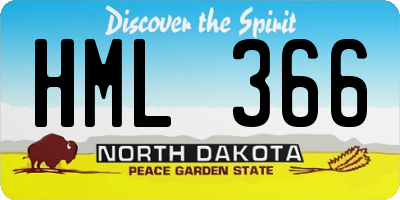 ND license plate HML366
