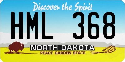 ND license plate HML368