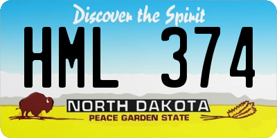 ND license plate HML374