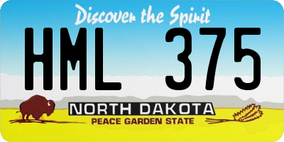 ND license plate HML375