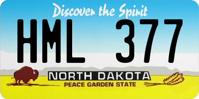 ND license plate HML377