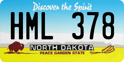 ND license plate HML378