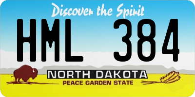 ND license plate HML384