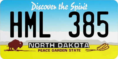 ND license plate HML385