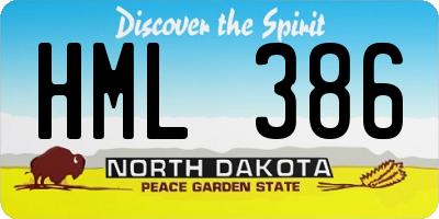 ND license plate HML386