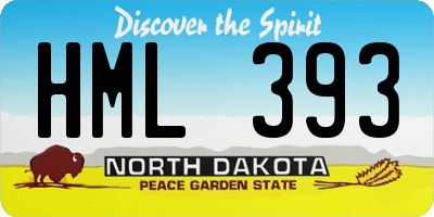 ND license plate HML393