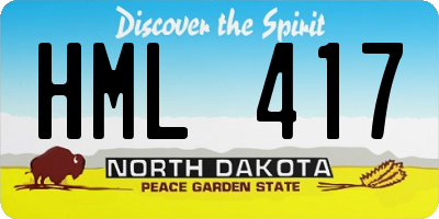 ND license plate HML417