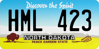 ND license plate HML423