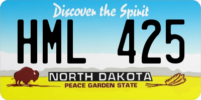 ND license plate HML425