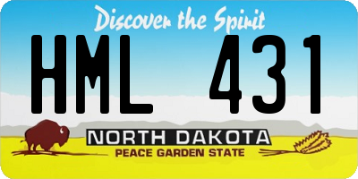 ND license plate HML431